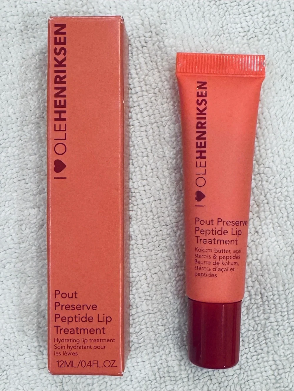 OLEHENRIKSEN Pout Preserve Peptide Lip Treatment in Strawberry Sorbet 12ml NEW